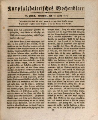 Kurpfalzbaierisches Wochenblatt Freitag 29. Juni 1804