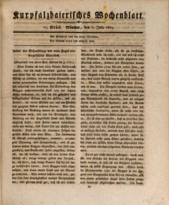 Kurpfalzbaierisches Wochenblatt Freitag 6. Juli 1804