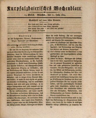 Kurpfalzbaierisches Wochenblatt Freitag 20. Juli 1804