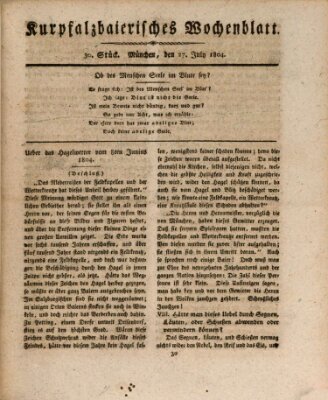 Kurpfalzbaierisches Wochenblatt Freitag 27. Juli 1804