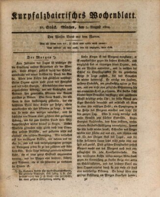 Kurpfalzbaierisches Wochenblatt Freitag 3. August 1804