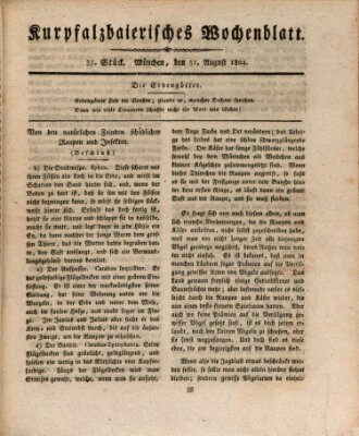 Kurpfalzbaierisches Wochenblatt Freitag 31. August 1804