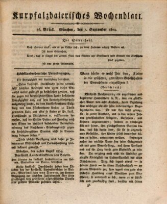 Kurpfalzbaierisches Wochenblatt Freitag 7. September 1804