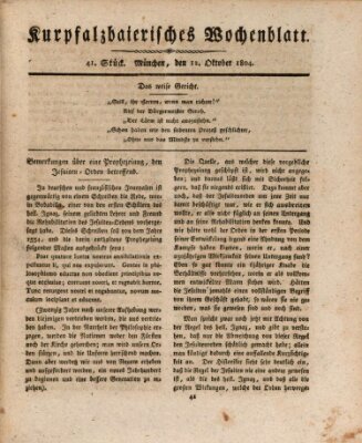 Kurpfalzbaierisches Wochenblatt Freitag 12. Oktober 1804