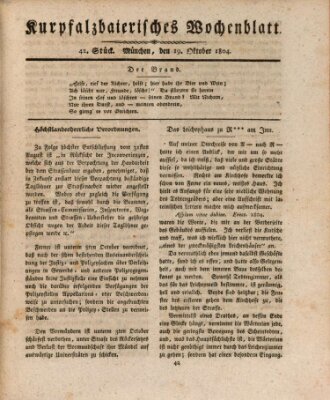 Kurpfalzbaierisches Wochenblatt Freitag 19. Oktober 1804