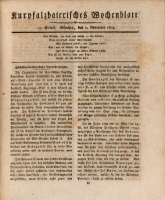 Kurpfalzbaierisches Wochenblatt Freitag 9. November 1804