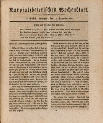 Kurpfalzbaierisches Wochenblatt Freitag 14. Dezember 1804