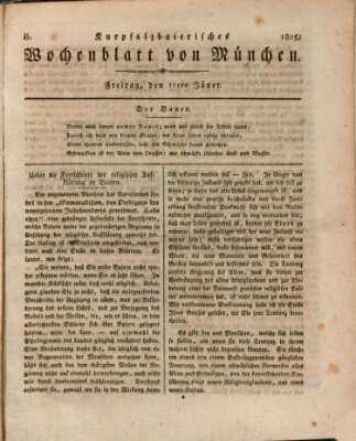 Kurpfalzbaierisches Wochenblatt von München (Kurpfalzbaierisches Wochenblatt) Freitag 11. Januar 1805