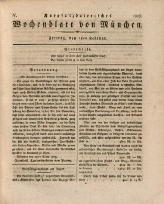 Kurpfalzbaierisches Wochenblatt von München (Kurpfalzbaierisches Wochenblatt) Freitag 1. Februar 1805