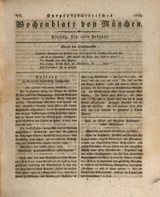 Kurpfalzbaierisches Wochenblatt von München (Kurpfalzbaierisches Wochenblatt) Freitag 15. Februar 1805