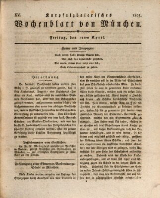 Kurpfalzbaierisches Wochenblatt von München (Kurpfalzbaierisches Wochenblatt) Freitag 12. April 1805