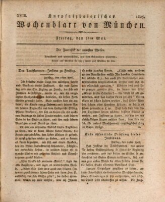 Kurpfalzbaierisches Wochenblatt von München (Kurpfalzbaierisches Wochenblatt) Freitag 3. Mai 1805