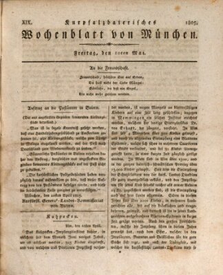 Kurpfalzbaierisches Wochenblatt von München (Kurpfalzbaierisches Wochenblatt) Freitag 10. Mai 1805