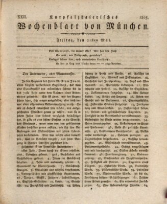 Kurpfalzbaierisches Wochenblatt von München (Kurpfalzbaierisches Wochenblatt) Freitag 31. Mai 1805