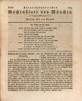 Kurpfalzbaierisches Wochenblatt von München (Kurpfalzbaierisches Wochenblatt) Freitag 9. August 1805