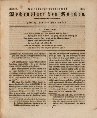 Kurpfalzbaierisches Wochenblatt von München (Kurpfalzbaierisches Wochenblatt) Freitag 6. September 1805