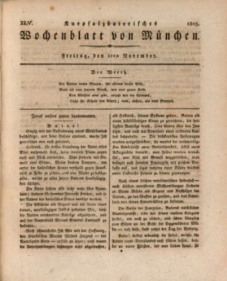 Kurpfalzbaierisches Wochenblatt von München (Kurpfalzbaierisches Wochenblatt) Freitag 8. November 1805