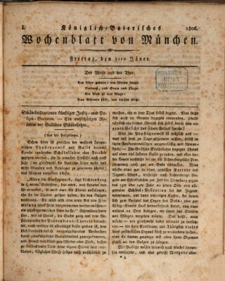 Königlich-baierisches Wochenblatt von München (Kurpfalzbaierisches Wochenblatt) Freitag 3. Januar 1806