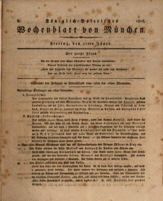 Königlich-baierisches Wochenblatt von München (Kurpfalzbaierisches Wochenblatt) Freitag 10. Januar 1806