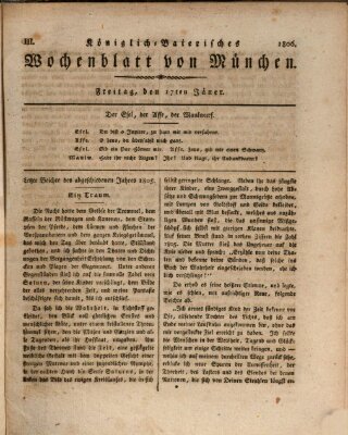 Königlich-baierisches Wochenblatt von München (Kurpfalzbaierisches Wochenblatt) Freitag 17. Januar 1806