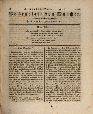 Königlich-baierisches Wochenblatt von München (Kurpfalzbaierisches Wochenblatt) Freitag 7. Februar 1806