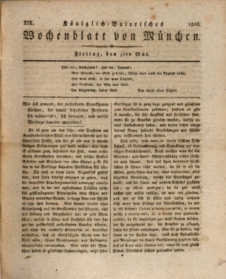 Königlich-baierisches Wochenblatt von München (Kurpfalzbaierisches Wochenblatt) Freitag 9. Mai 1806