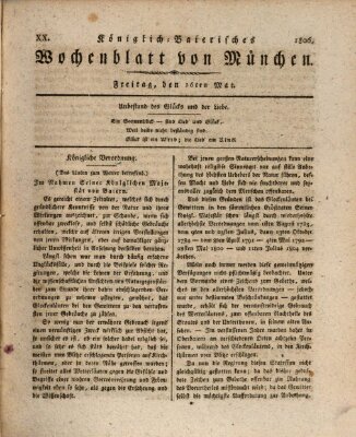 Königlich-baierisches Wochenblatt von München (Kurpfalzbaierisches Wochenblatt) Freitag 16. Mai 1806