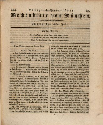 Königlich-baierisches Wochenblatt von München (Kurpfalzbaierisches Wochenblatt) Montag 28. Juli 1806