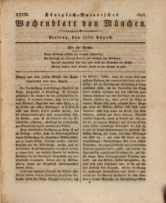 Königlich-baierisches Wochenblatt von München (Kurpfalzbaierisches Wochenblatt) Freitag 15. August 1806