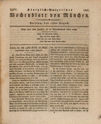 Königlich-baierisches Wochenblatt von München (Kurpfalzbaierisches Wochenblatt) Freitag 29. August 1806