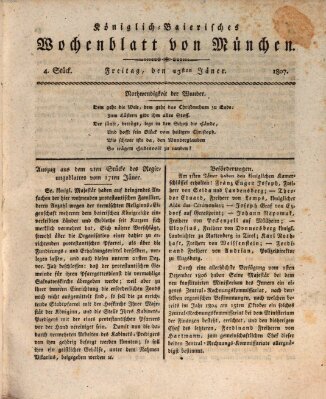 Königlich-baierisches Wochenblatt von München (Kurpfalzbaierisches Wochenblatt) Freitag 23. Januar 1807