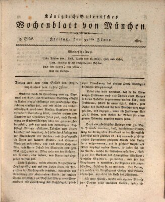 Königlich-baierisches Wochenblatt von München (Kurpfalzbaierisches Wochenblatt) Freitag 30. Januar 1807