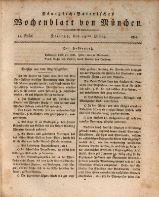 Königlich-baierisches Wochenblatt von München (Kurpfalzbaierisches Wochenblatt) Freitag 13. März 1807