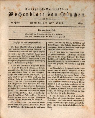 Königlich-baierisches Wochenblatt von München (Kurpfalzbaierisches Wochenblatt) Freitag 20. März 1807