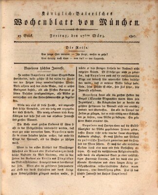 Königlich-baierisches Wochenblatt von München (Kurpfalzbaierisches Wochenblatt) Freitag 27. März 1807