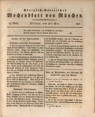 Königlich-baierisches Wochenblatt von München (Kurpfalzbaierisches Wochenblatt) Freitag 8. Mai 1807