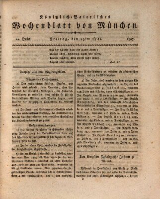 Königlich-baierisches Wochenblatt von München (Kurpfalzbaierisches Wochenblatt) Freitag 29. Mai 1807