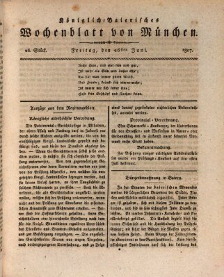 Königlich-baierisches Wochenblatt von München (Kurpfalzbaierisches Wochenblatt) Freitag 26. Juni 1807