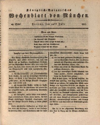 Königlich-baierisches Wochenblatt von München (Kurpfalzbaierisches Wochenblatt) Freitag 10. Juli 1807