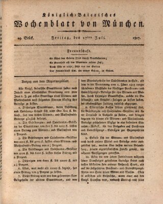 Königlich-baierisches Wochenblatt von München (Kurpfalzbaierisches Wochenblatt) Freitag 17. Juli 1807