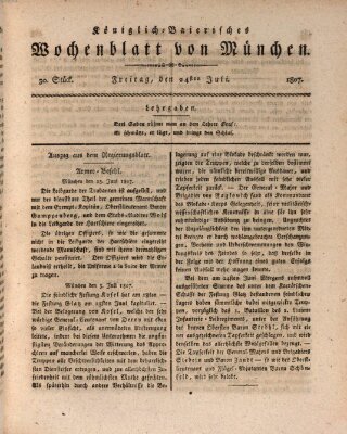 Königlich-baierisches Wochenblatt von München (Kurpfalzbaierisches Wochenblatt) Freitag 24. Juli 1807