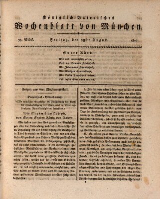 Königlich-baierisches Wochenblatt von München (Kurpfalzbaierisches Wochenblatt) Freitag 28. August 1807