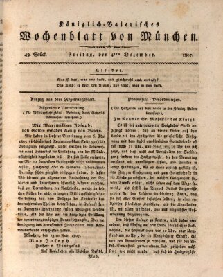 Königlich-baierisches Wochenblatt von München (Kurpfalzbaierisches Wochenblatt) Freitag 4. Dezember 1807