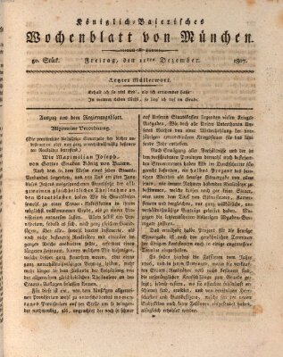 Königlich-baierisches Wochenblatt von München (Kurpfalzbaierisches Wochenblatt) Freitag 11. Dezember 1807