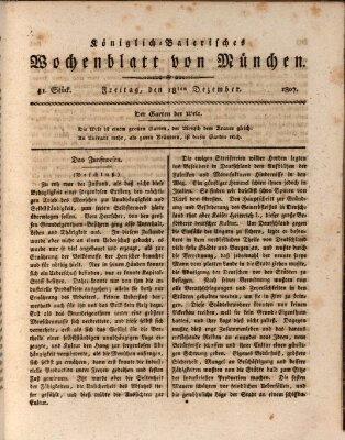 Königlich-baierisches Wochenblatt von München (Kurpfalzbaierisches Wochenblatt) Freitag 18. Dezember 1807