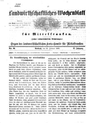 Landwirthschaftliches Wochenblatt für Mittelfranken Freitag 28. Februar 1868