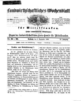 Landwirthschaftliches Wochenblatt für Mittelfranken Sonntag 6. September 1868