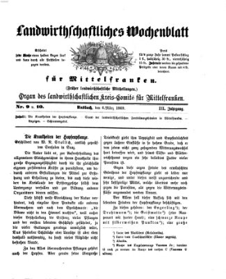 Landwirthschaftliches Wochenblatt für Mittelfranken Samstag 6. März 1869