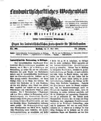 Landwirthschaftliches Wochenblatt für Mittelfranken Samstag 15. Mai 1869