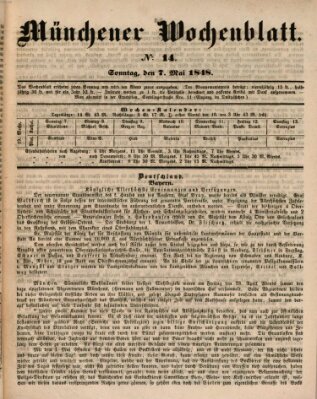 Münchener Wochen-Zeitung Sonntag 7. Mai 1848